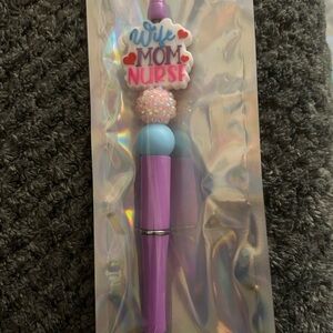 Purple Nurse Mom Pen with Blue and Pink Accents